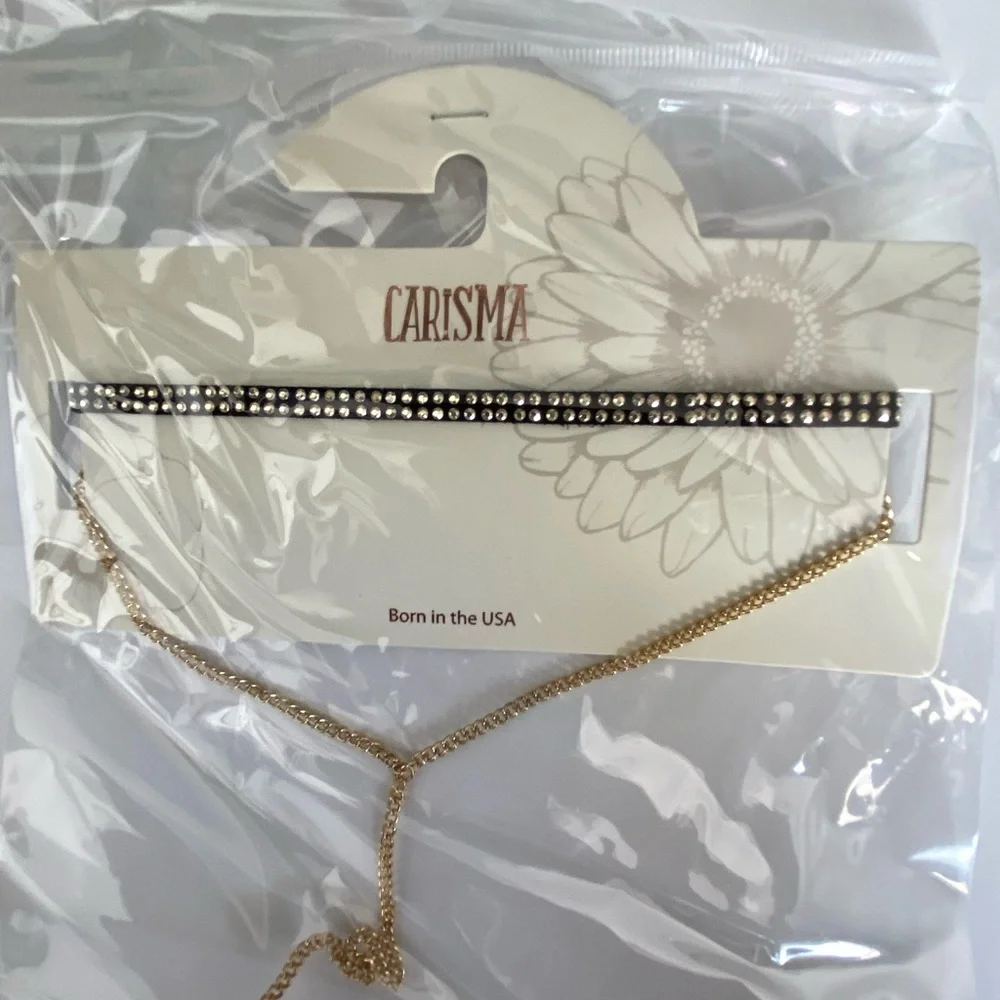 Carisma 2-piece black and gold necklace and choker set